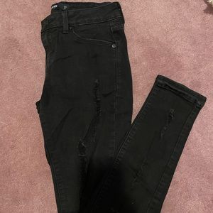 Just Black High Waisted Ripped Jeans